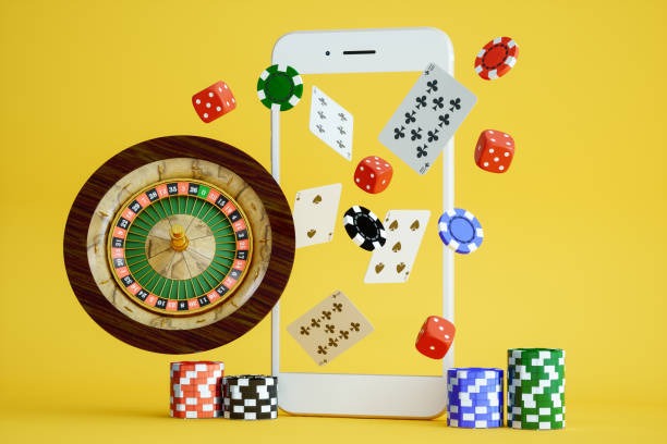 Mobile phone showing roulette table interface